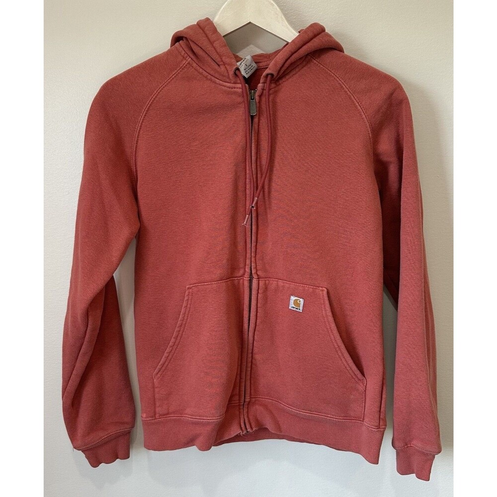 Carhartt Zip -up Hooded Sweatshirt Women’s Size Small 4/6 Pink/coral